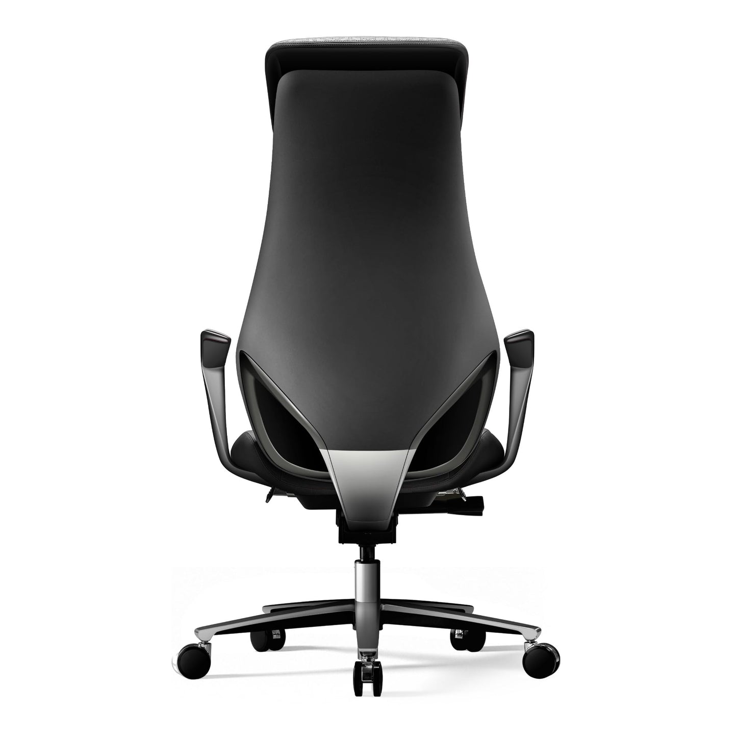 TOMU Black Genuine Leather Executive Office Chair, Real Top Grain Leather Office Chair with High Back, Comfy and Modern for Executive Luxury Desk, Ergonomic with Adjustable Height,Reclining (Black)