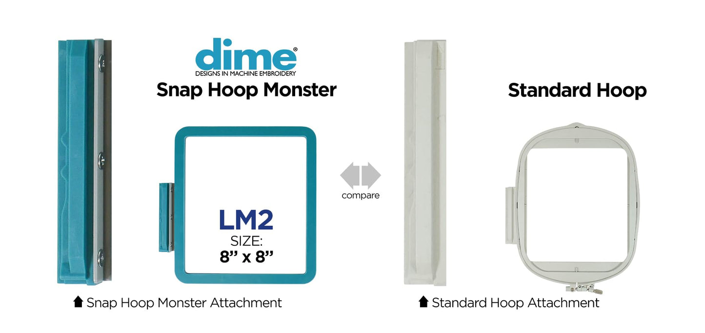 Snap Hoop Monster for Baby Lock/Brother (8" x 8") Magnetic Embroidery Hoop for Machine Embroidery