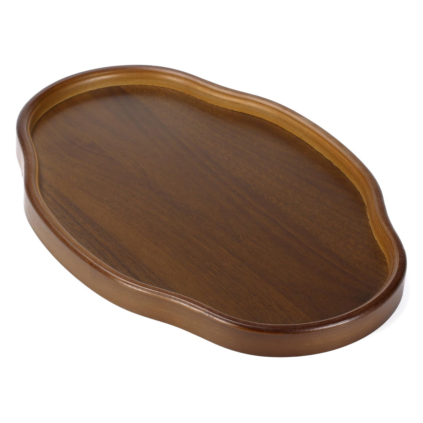 Wood Serving Tray, Wooden Tray, 14.57 Inch Irregular Decorative Serving Trays Platters for Home,Party,Coffee Table,Dining Table & Countertop