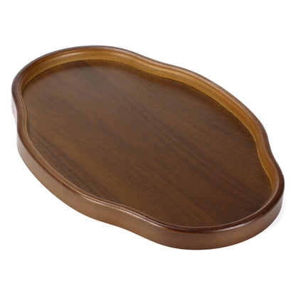 Wood Serving Tray, Wooden Tray, 14.57 Inch Irregular Decorative Serving Trays Platters for Home,Party,Coffee Table,Dining Table & Countertop