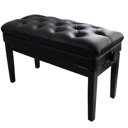 ELUKHT Leather Piano Bench Double Adjustable Padded Piano Bench82CM Soft Leather Keyboard Piano Stool with Storage Box Solid Hard Wood Construction,