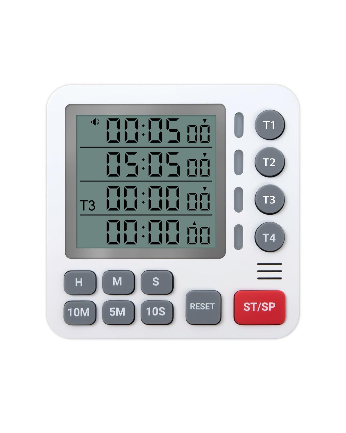 TPNEG Digital Kitchen Timer - 4-Channel Cooking Timer with Alarm, Magnetic Back, Loud & Silent Modes, Count Up/Down, Ideal for ovens, Seniors, Kids and classrooms, Replaceable AAA Battery