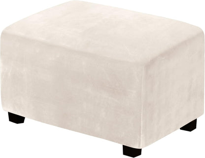 1 H.VERSAILTEX Ottoman Covers Slipcover Rectangle Real Velvet Plush Piece Form Fit Stretch Folding Storage Covers