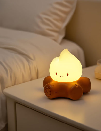 Cute Ghost Campfire Lamp, Halloween Decor,Kids Night Light，Adjustable Dimmable Rechargeable Night Light for Kids, Girls, Boys Gifts,Halloween,Christmas Decorations