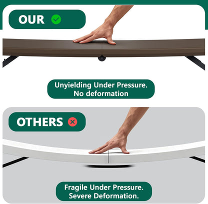 48" 24" Folding Table x - Heavy Duty Fold-in-Half Plastic Table with Adjustable Height, Portable Utility Tables