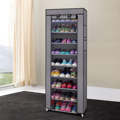 Generic 63" 10-Floor Closet, The Large Shoe Rack Large with dust Cover Shoe Rack with Covers on The Non-Woven Shoe