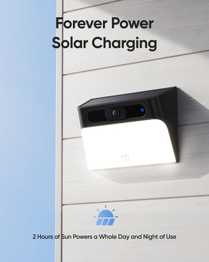 eufy Security Solar Wall Light Cam S120 (2-Pack), Solar Security Cameras Wireless Outdoor, Built-in 8GB Storage, Motion Activated Light, AI Detection, IP65 Waterproof, Spotlight, No Monthly Fee