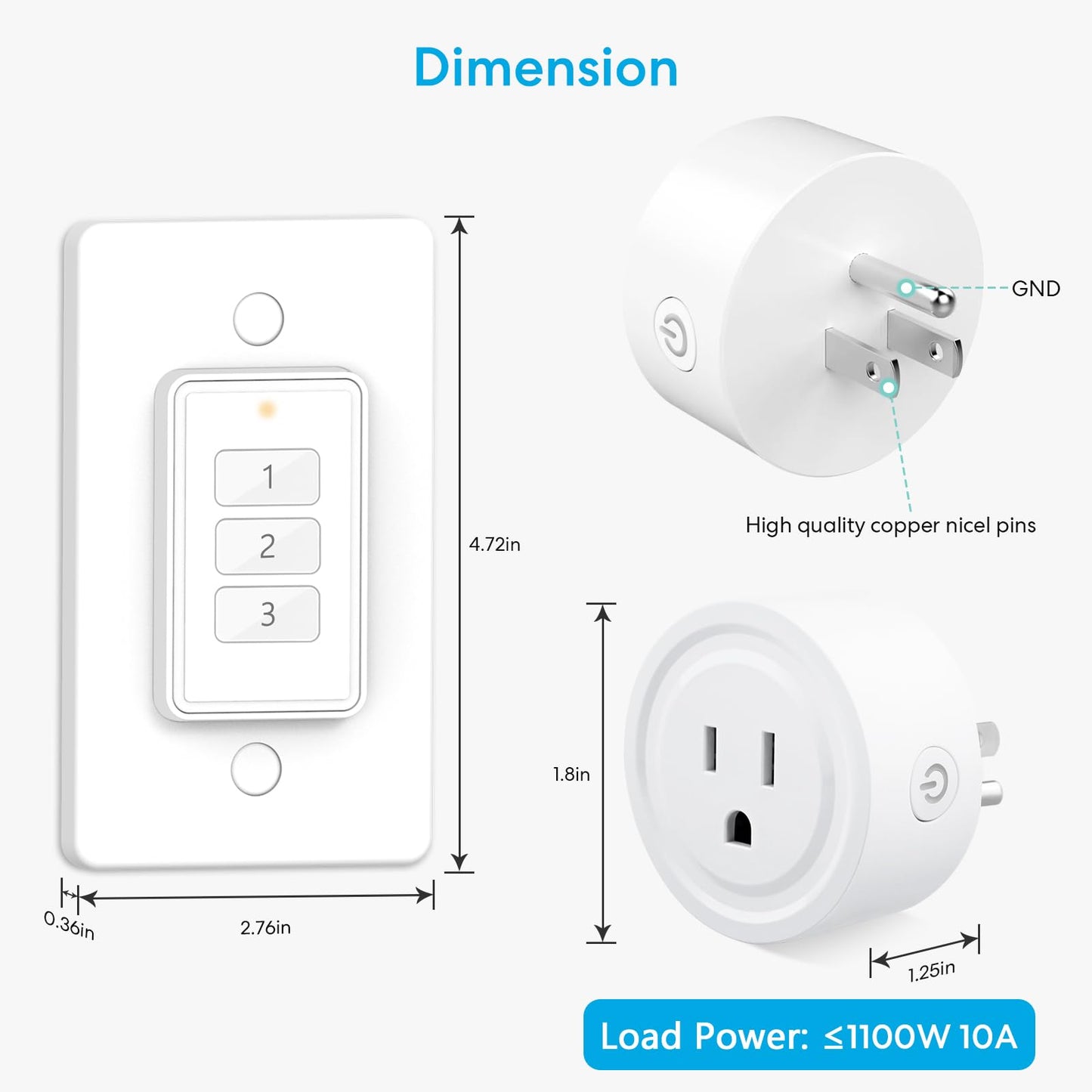 LoraTap 656ft Wireless Wall-Switch: Remote Control Outlet 3 Pack — Lights & Small Appliances — No Wiring —1 Remote for 3 Plugs