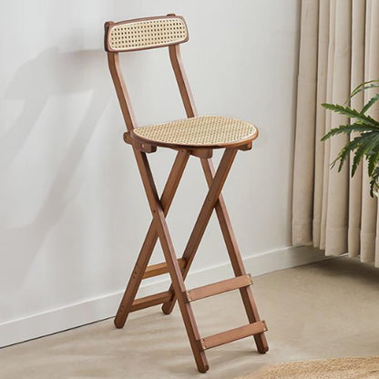 Folding Chairs, Kitchen Island Stools, Comfortable Bamboo Folding Chair with Backrest and Footrest, Counter Stool for Events Office Wedding Party Picnic Kitchen