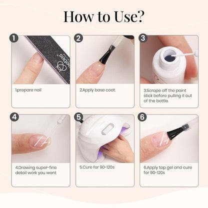 Beetles Nail Stamp, 4Pcs French Tip Tool Easy Manicure Nail Stamper Single Head Soft Silicone Long & Short French Tip Stamp Tool with 2Pcs Nail Scraper Decorations Gift for Women