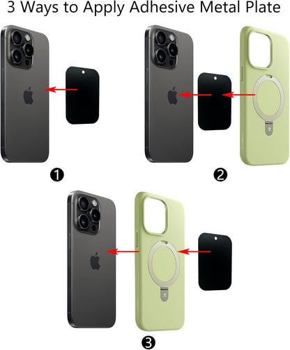 Mount Metal Plate（12Pack） for Magnetic Car Mount Phone Holder with Full Adhesive for Phone Magnet, 12X Rectangular (Black)