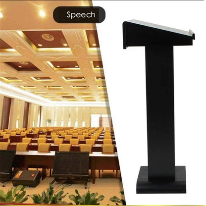 Lectern Podium Stand, Floor Lectern Lecture Platform Speaking Simple Modern Hosting Stage Welcome Table Reception Desk Office Supplies Black