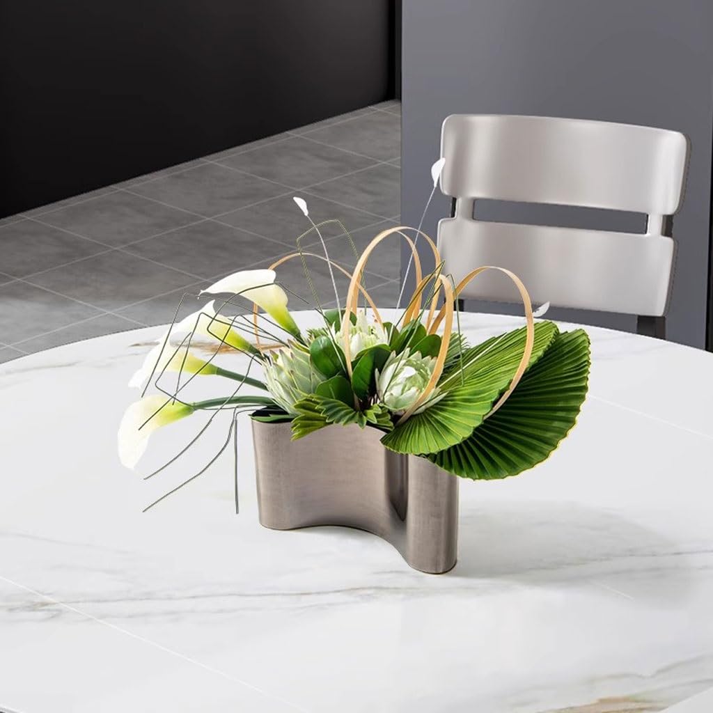 Light Luxury Simulation Flower Art Set Decoration Dining Table Living Room Negotiation Sales Office Arrangement Fake Plants(A)