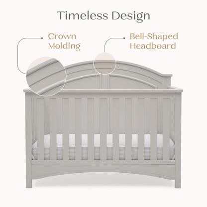 Delta Children Perry 6-in-1 Convertible Crib - Greenguard Gold Certified, Moonstruck Grey