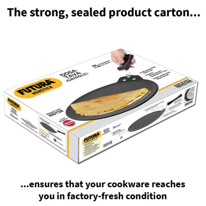 HAWKINS Futura 28 cm Dosa Tava, Non Stick Dosa Tawa, Induction Dosa Tawa, Black (INDT28)