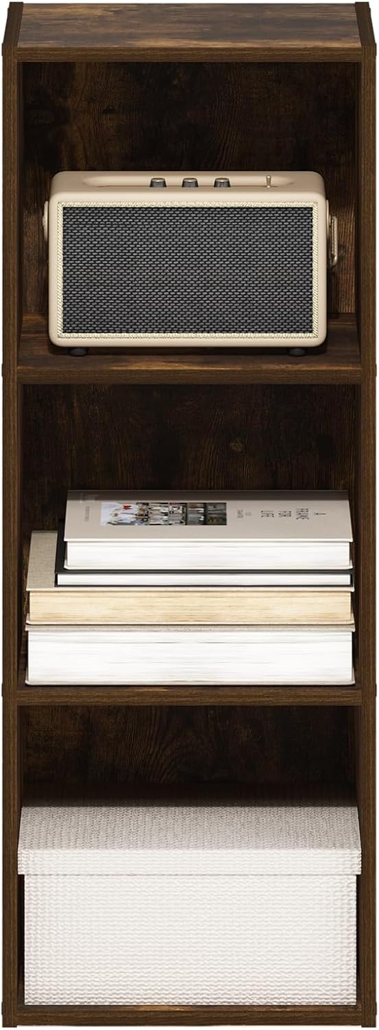 3-Tier 9 12 32, Furinno PASIR Book Shelf, Bookshelf, Bookcase with Open Shelves, x x for Living Room, Bedroom, Home