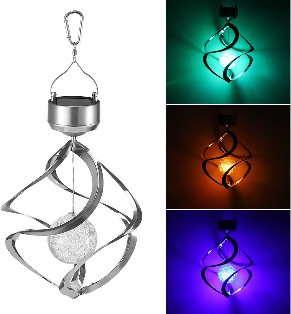 Color Changing Solar Hanging Lamp - Sparkling Crystal Ball for Gardens and Lawns