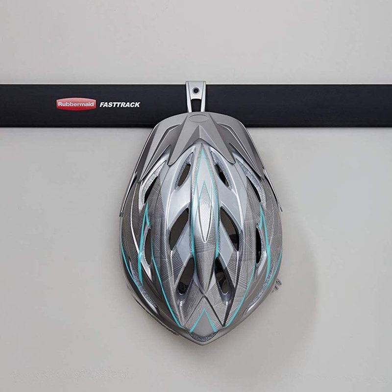 Rubbermaid Universal Powder Coaded Metallic Fasttrack Hanging Garage Hook Organizers for Ladder, Tool, and Bike Storage (6 Pack)