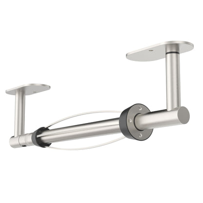 WZRUA Paper Towel Holder Under Cabinet, Single Hand Operable Roll Holder with Damping Effect,Self-Adhesive or Drilled SUS304 Stainless Steel for Kitchen Bathroom,Brushed Nickel