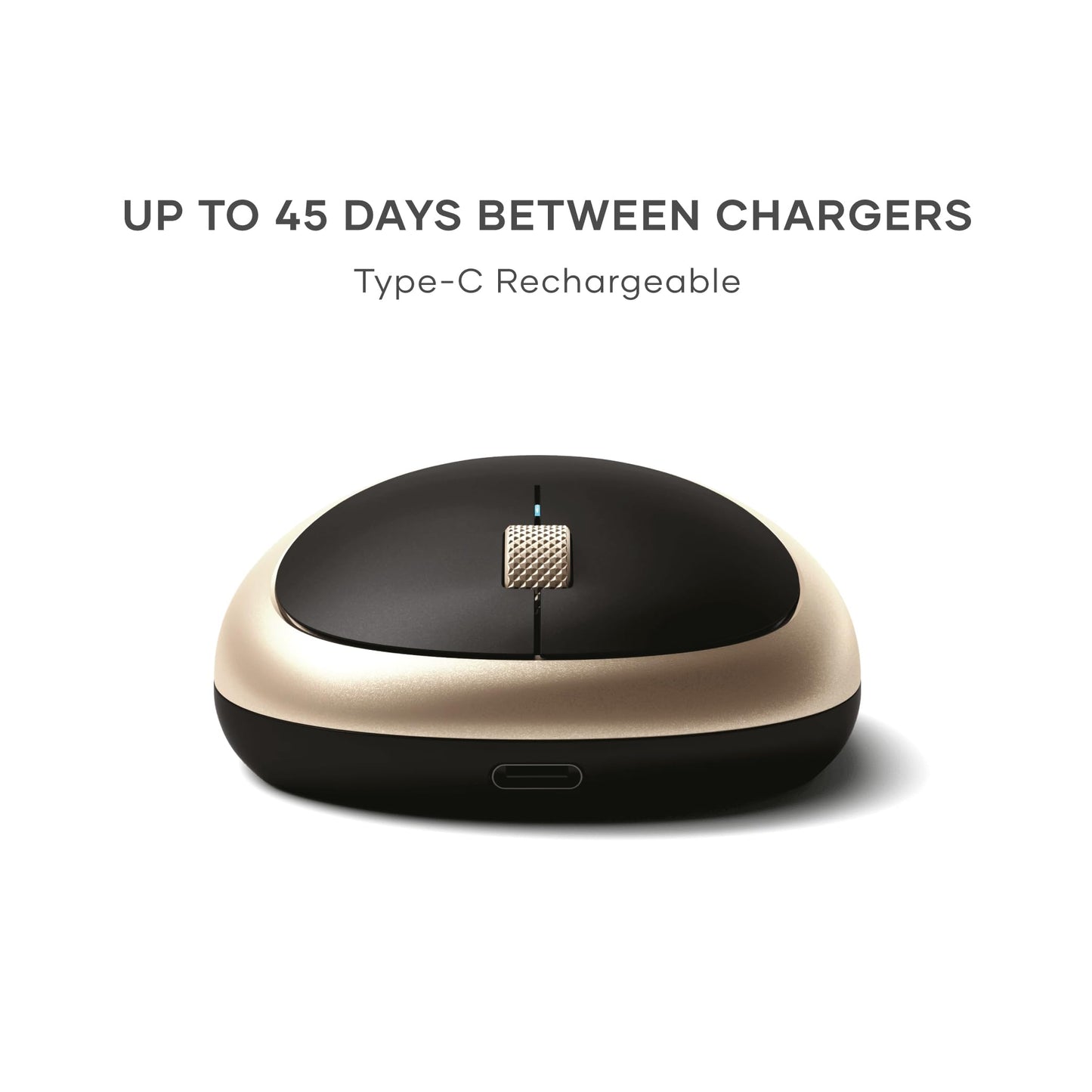 Satechi M1 Wireless Bluetooth Mouse, USB-C Rechargeable, Compact & Portable, for MacBook Air/Pro M4, iPad Air/Pro M4/M3, iPad mini, Mac mini, iMac & Windows - Space Gray