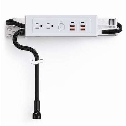 Drawer Outlet Kit PD30W USB-C Fast Charging Station USB Power Cabinet Plug Charging Strip Recessed Vanity Table Box Desk Nightstand Mount Organizer, 14 AWG Power Cable for Kitchen Bedroom-White