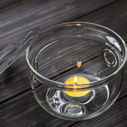 Hemoton Glass Teapot Warmer, Candle Holder Base for Tea Stove Heating Accessories