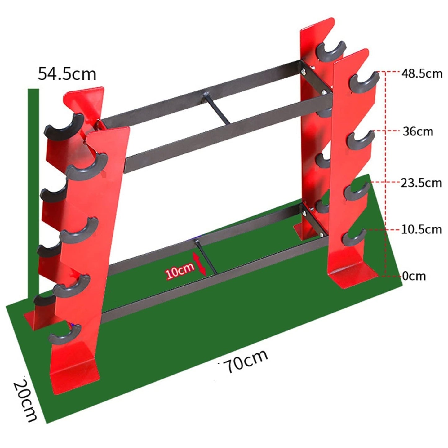 BELUND Dumbbell Rack Stand 650LBS Capacity Weight Rack 2tiers Steel Barbell Rack Kettlebell Storage for Dumbbells Holders for Home Gym Storage