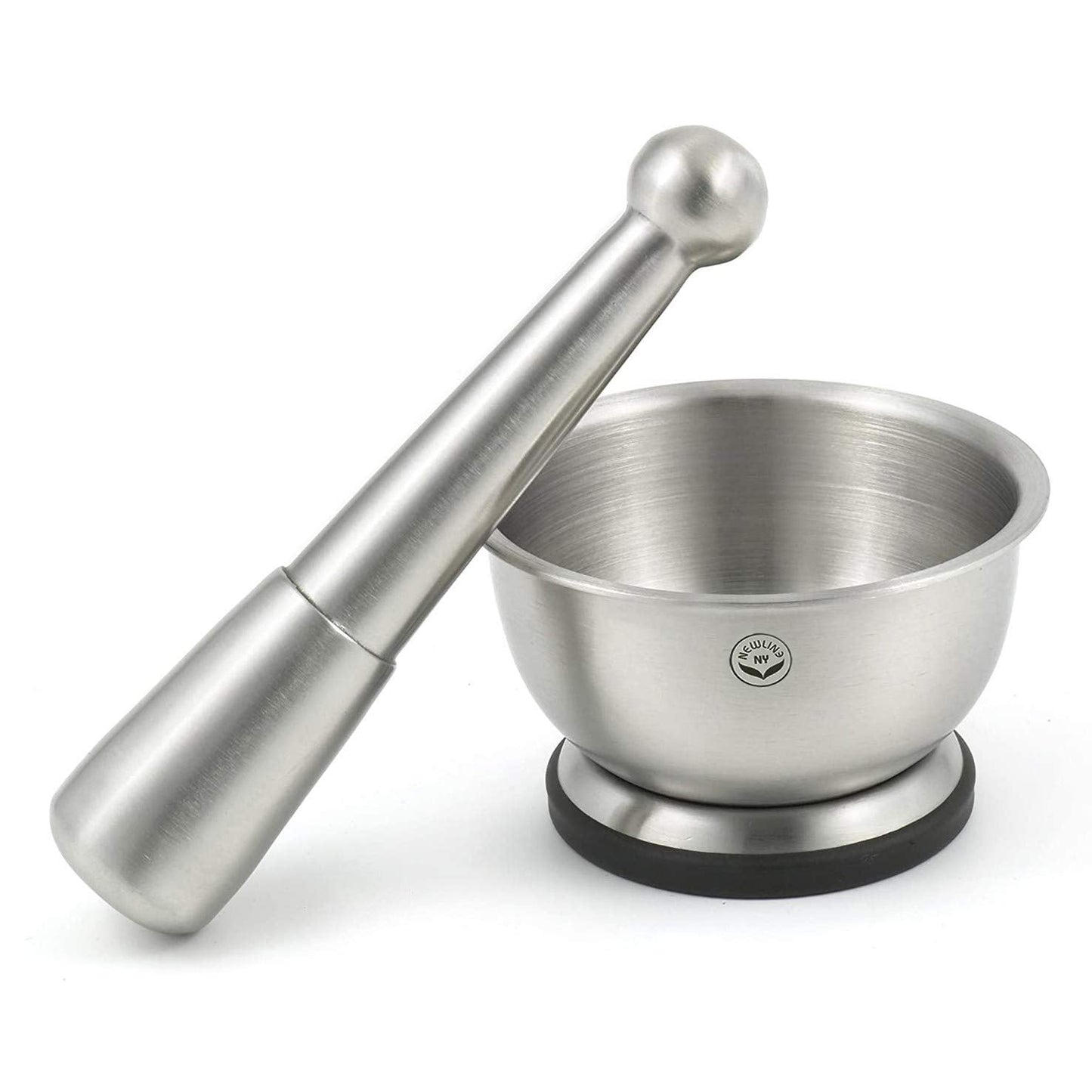 NewlineNY Stainless Steel Hand Masher & Bowl, Mortar and Pestle Set