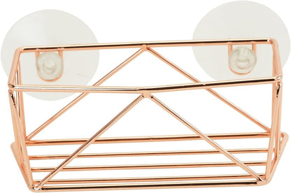 Kitchen Details Copper Geode Suction Cup Sponge Holder | Durable Iron Construction | Rust Resistant Finish