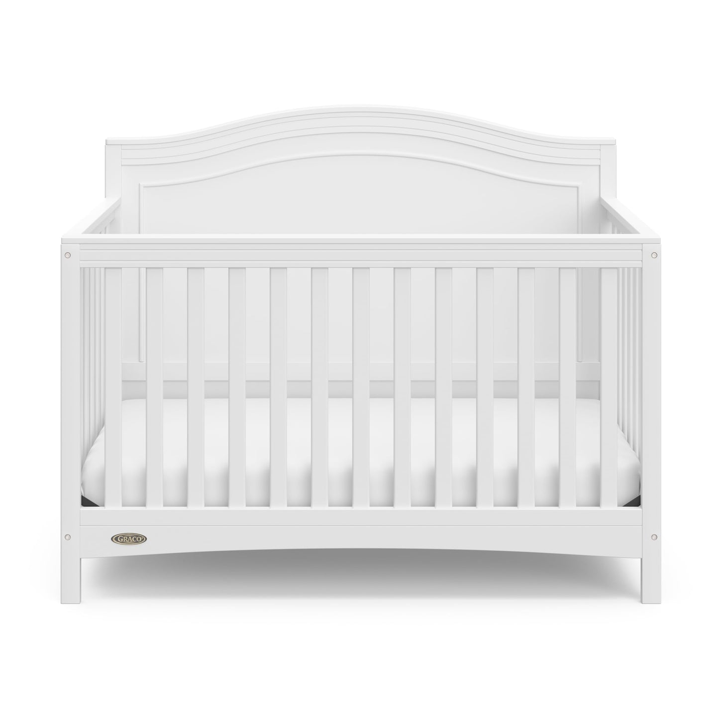 Graco Paris 4-in-1 Convertible Crib – GREENGUARD Gold Certified, Converts to Toddler Bed and Daybed, Fits Standard Full-Size Crib Mattress, Adjustable Mattress Support Base (White)
