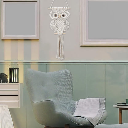 FREEBLOSS Macrame Owl Kit for Beginners Macrame Owl Wall Hanging Tapestry Kit Creative DIY Macrame Owl Boho Macrame Wall Hanging DIY Macrame Kit with Video Tutorial