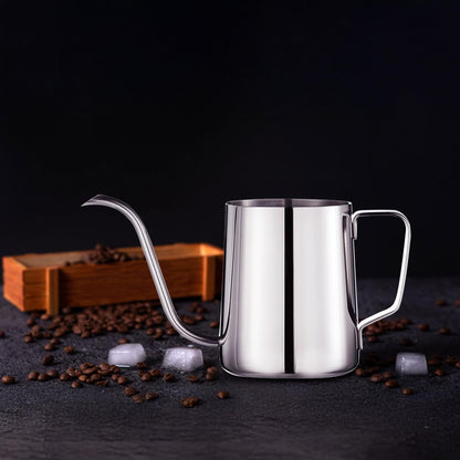 PARACITY Pour Over Kettle, Gooseneck Spout Coffee Tea Pot,12OZ Hanging Ear Hand Blunt Long Narrow Drip Cup Gooseneck Kettle, Camping Coffee Pot for Travel Outdoor(Stainless Steel)