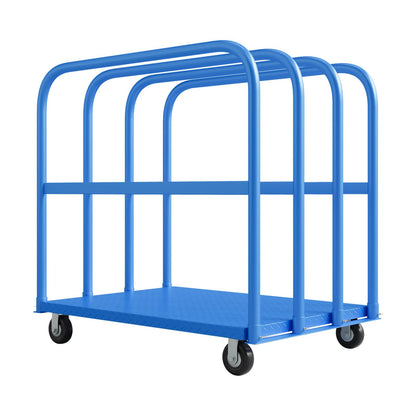 2000LBS Heavy Duty Folding Platform Truck - Q235 Steel Flatbed Hand Truck - 4 Swivel Wheels (2 Brakes) - Collapsible Push Cart Dolly for Warehouse, Workshop, Industrial Moving