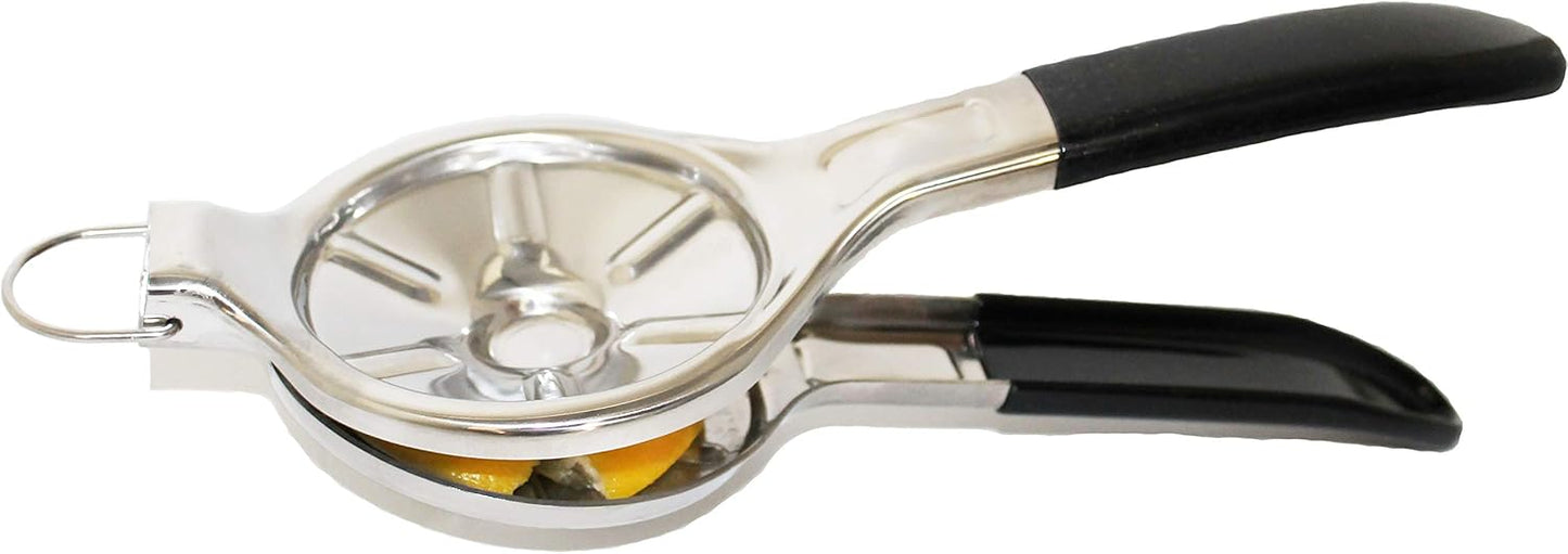 [Free Citrus Tap Gift] EcoJeannie Jumbo FLAT PRESS Lemon Squeezer, 100% Stainless Steel, Silicone Handle (LS0003S)