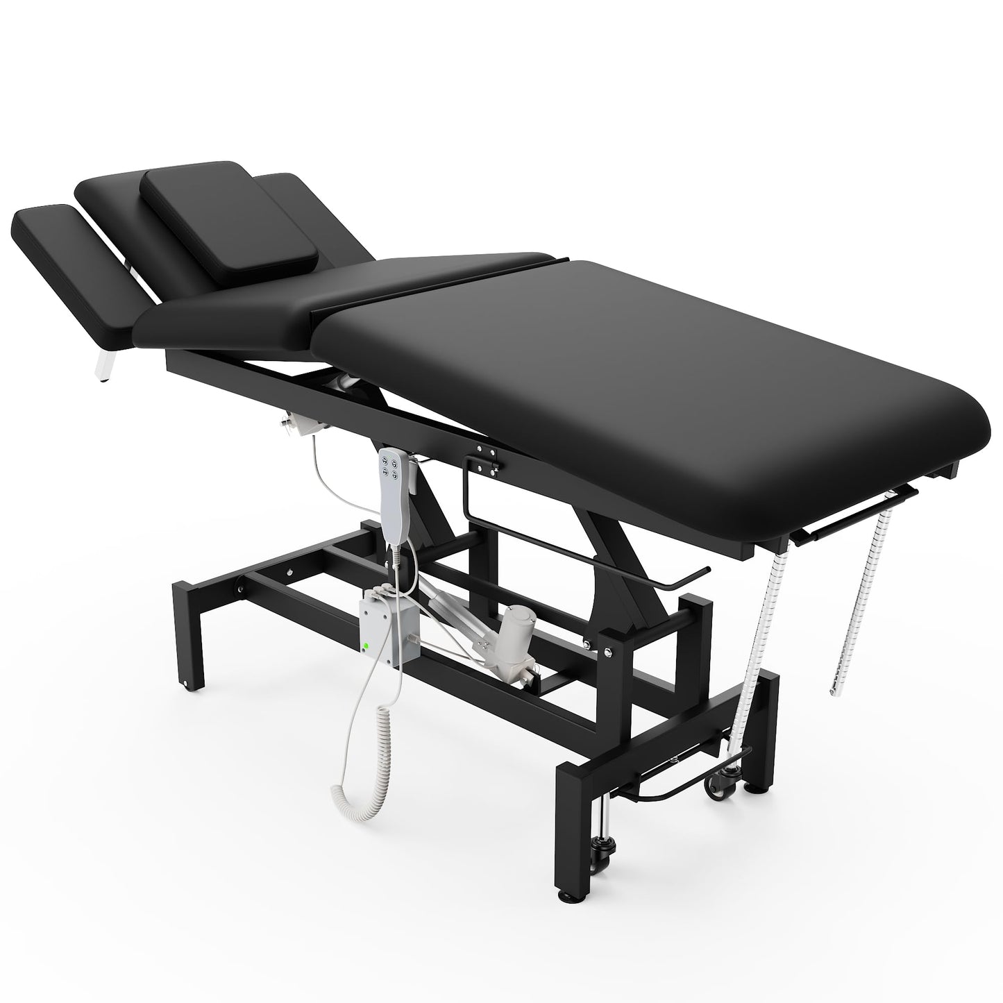Dolonm 2 Motors Electric Massage Table, Hydraulic Electric Lift Adjustable Waist and Height Lifting Functions for Treatment, Physical Therapy, Spinal Massage, Facial Spa, Waxing, Tattooing - Black