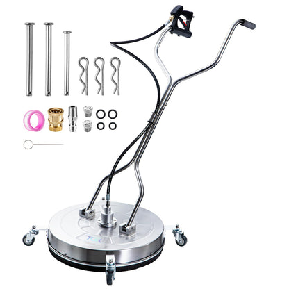 TOR 24" Pressure Washer Surface Cleaner with 4 Wheels, Surface Cleaner for Pressure Washer, Stainless Steel Dual Handle Power Washer Surface Cleaner for Concrete, Driveway, Patio, Sidewalk