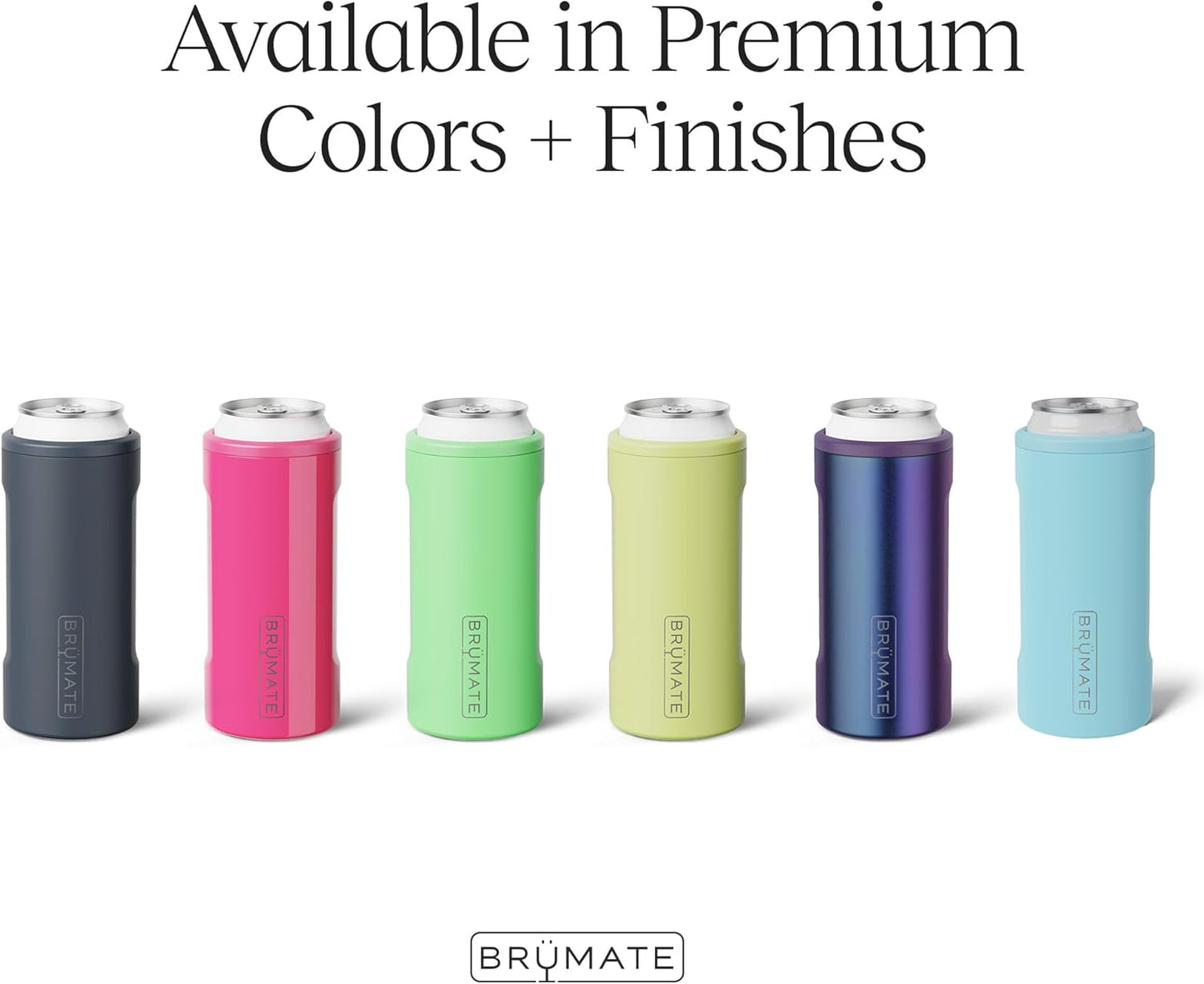 12oz BrueMate Hopsulator Slim Can Cooler Insulated for Slim Cans | Skinny Can Insulated Stainless Steel Drink Holder
