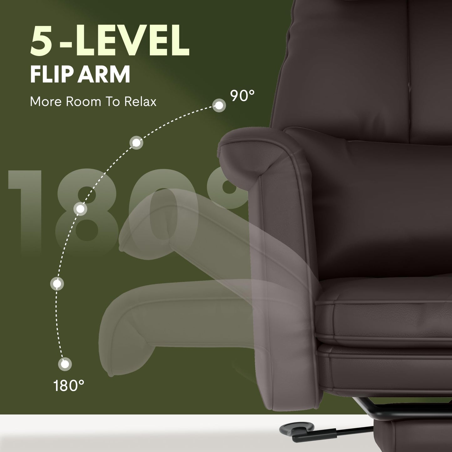 FLEXISPOT Oversized Big and Tall Office Chair, 180° Flip Armrests for Pets&Cross Legged, Computer Desk Chair with Footrest, Lounge Chairs for Home Office Gaming Working, ScratchSafe Air Leather, Brown
