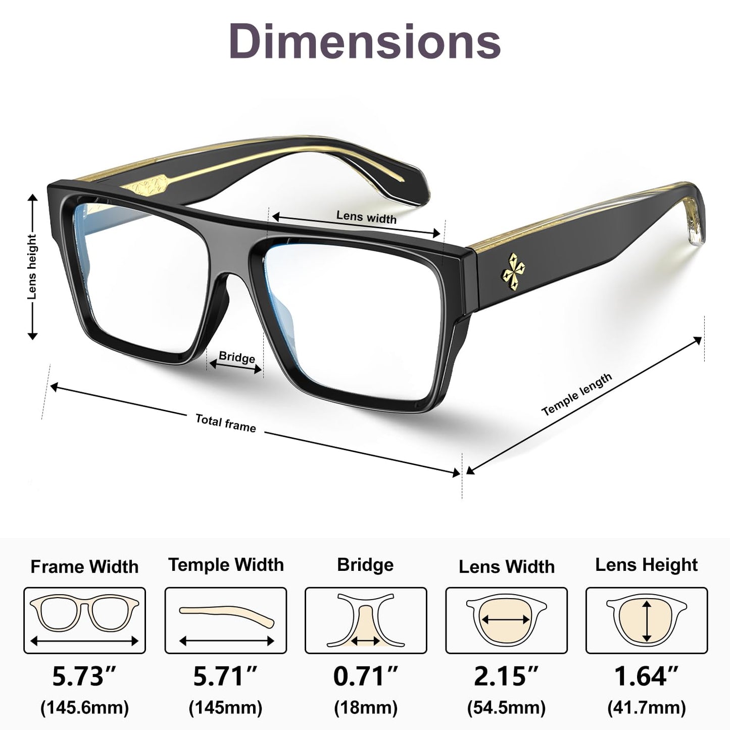 VISOONE Square Full Rim Blue Light Blocking Glasses Large Fashion Computer Multi Colors Eyeglass Frame Women Men ALBA