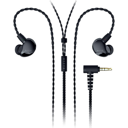 Razer Moray in-Ear Monitor for All-Day Streaming: Clear, Full-Range Audio - Comfortable Fit - Low Profile Design - Sound Isolating Earbuds - Detachable Over-Ear Wire - Custom Ear Tips & Case - Black