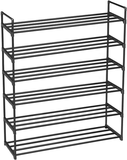 6-Tier Metal Shoe Rack, Stackable Shoe Tower, Shoe Storage Organizer Metal Cabinet Durable Multifunctional Shelf