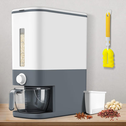 22-25 Lbs VenDotbi Rice Dispenser, Rice Container with Measuring Cup, Upgraded Built-in Fresh Box, Cereal Dispenser