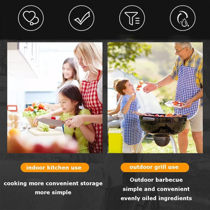Barbecue Oil Sprayer, Stainless Steel Portable Barbecue Oil Sprayer for Kitchen Outdoor BBQ Cooking Tool, Portable and