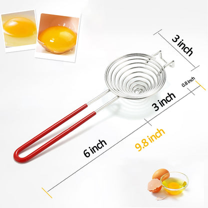 Egg Separator Food Grade Stainless Steel Egg Yolk White Separation Tool 2Pcs