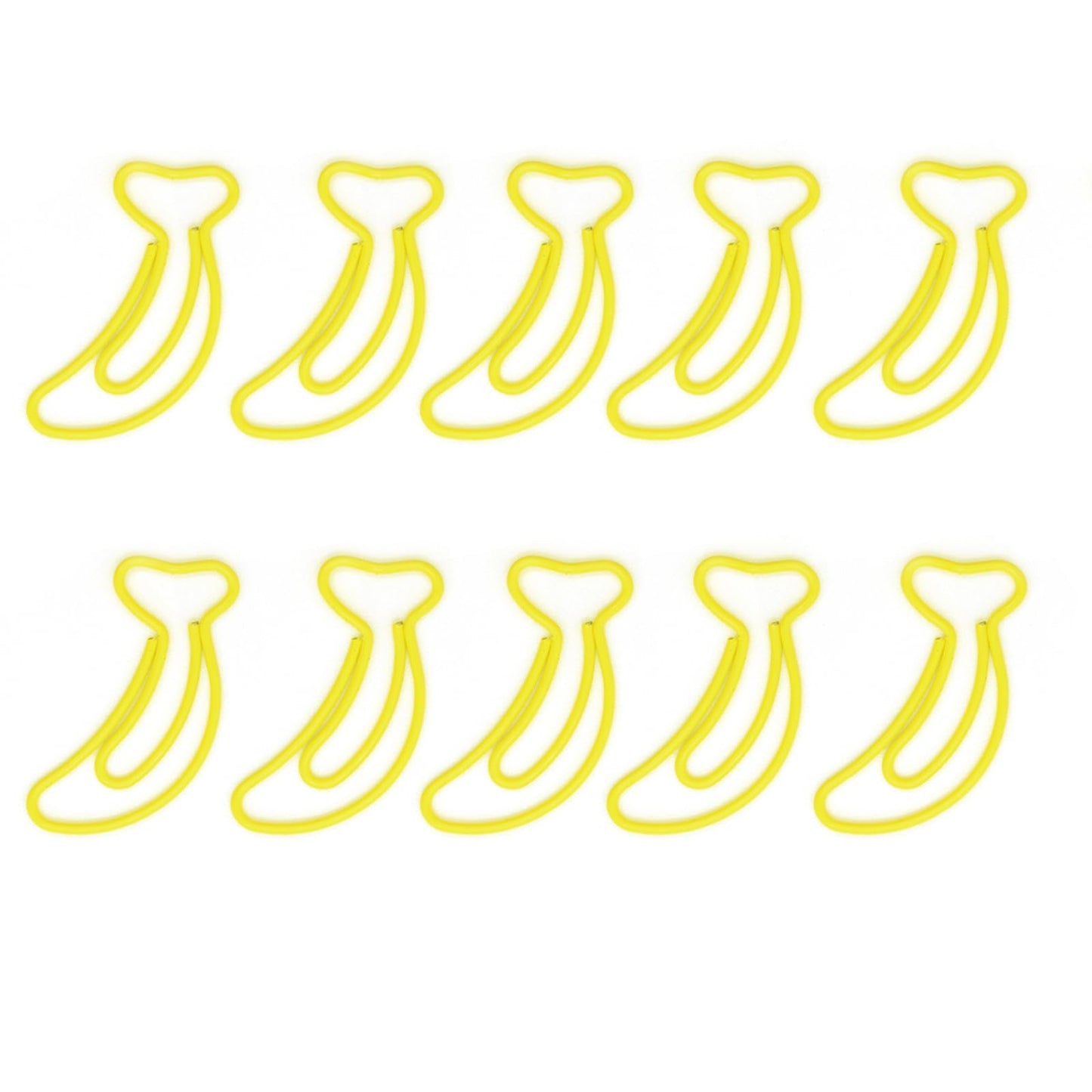 Haowuliao 60 Yellow Banana Paper Clips Bookmarks, Gift for Banana Lovers, Fruit Shop Owners