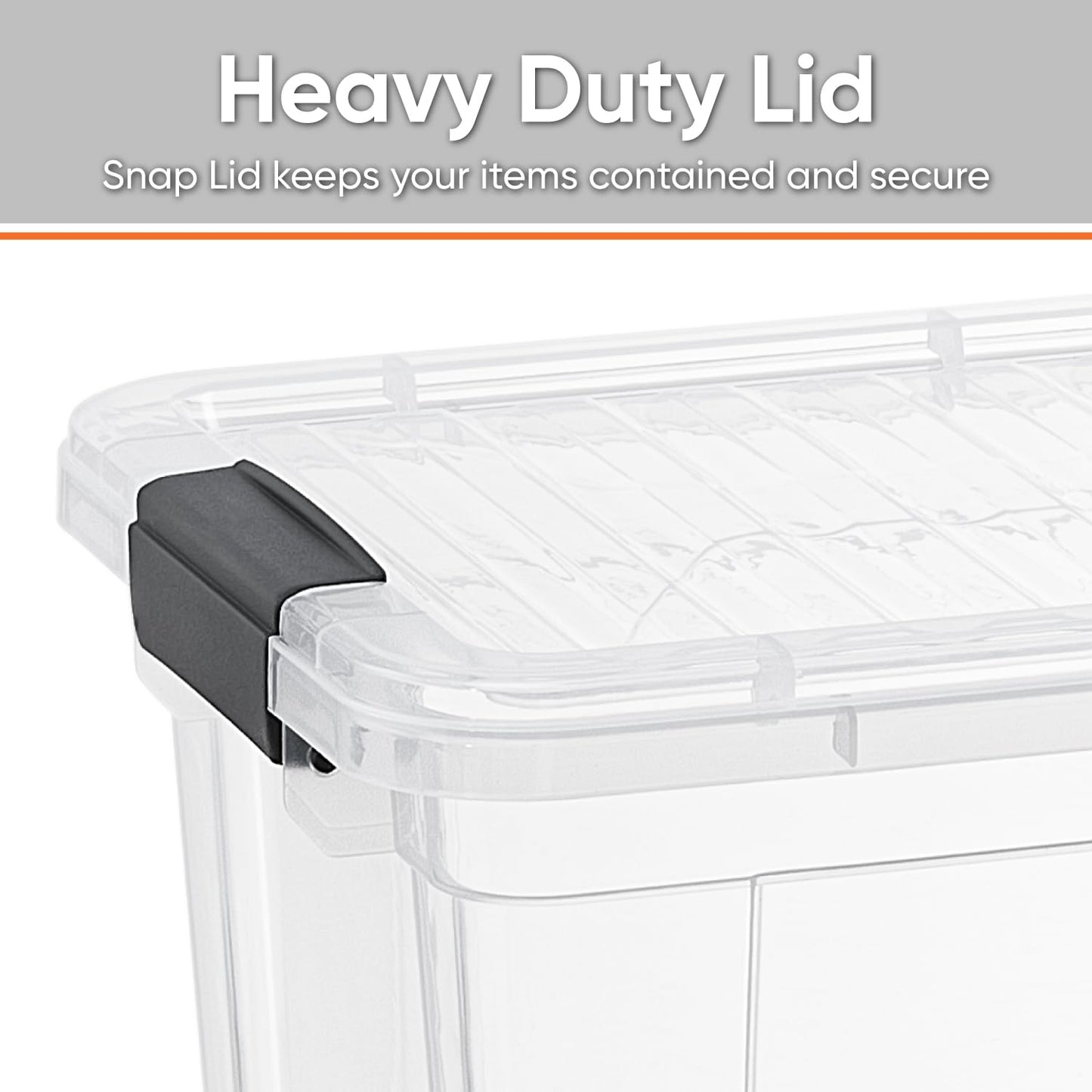 Superio Clear Storage Box with Lid, 49 Quart Plastic Container Bins for Organizing, Stackable Crates, BPA Free, Non Toxic, Odor Free, Organizers for Home, Office, School, and Dorm, 10 Pack
