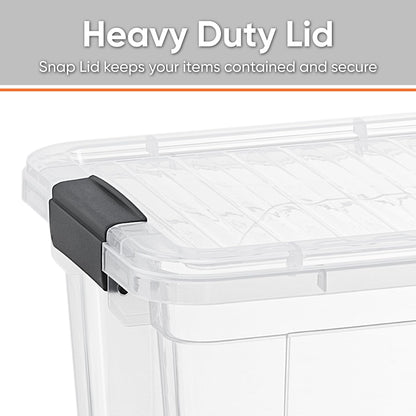 Superio Clear Storage Box with Lid, 49 Quart Plastic Container Bins for Organizing, Stackable Crates, BPA Free, Non Toxic, Odor Free, Organizers for Home, Office, School, and Dorm, 10 Pack