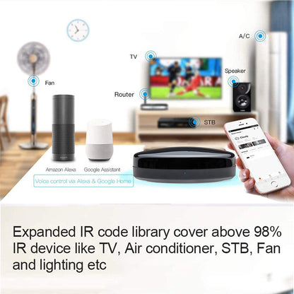 Smart IR Remote Control,All in One IR Blaster Control, Universal WiFi Infrared Remote Control for TV DVD Air Conditioner STB etc,Compatible with Alexa, Google Assistant