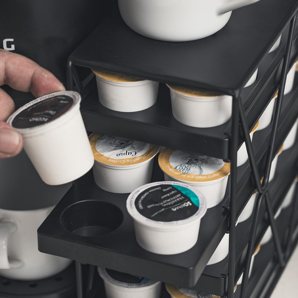 MEAERTON 3 Tier Coffee Pod Holder for KCup Organizer Save Space Countertop Kitchen(30 Pods )