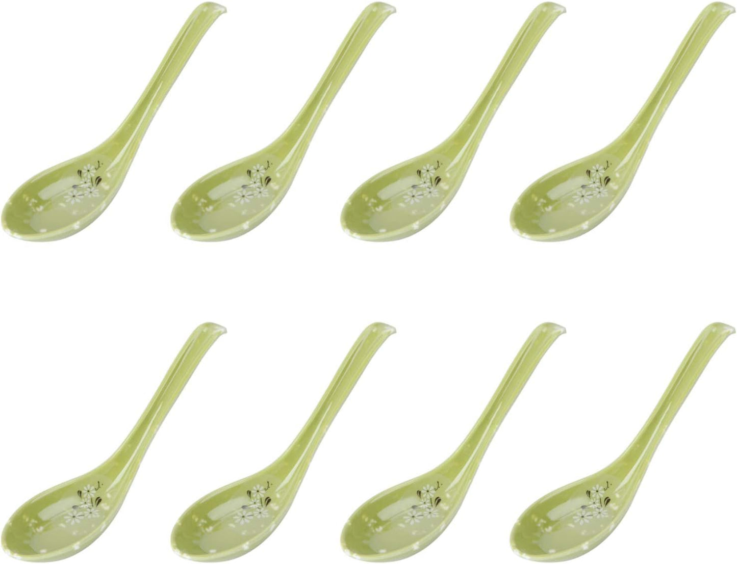 8pcs Melamine Soup Spoons for Chinese Asian Soup, Ramen, Noodle, Porridge Dinner